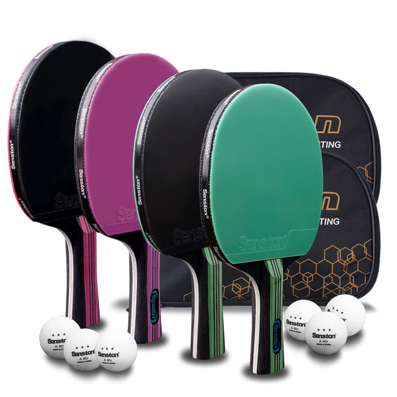 Senston Ping Pong Paddles for Family Entertainment and Competition 4-Pack
| Senston Table Tennis Paddles 4-Pack for Ent