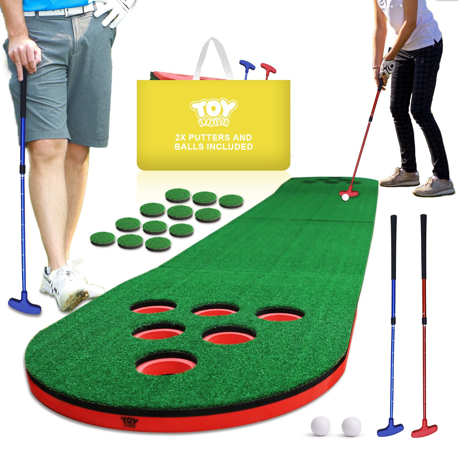 Golf Pong Putting Game Set for Adults to Practice and Train Indoors and Outdoors
| 10 Feet Golf Battle Putt Game Mat fo