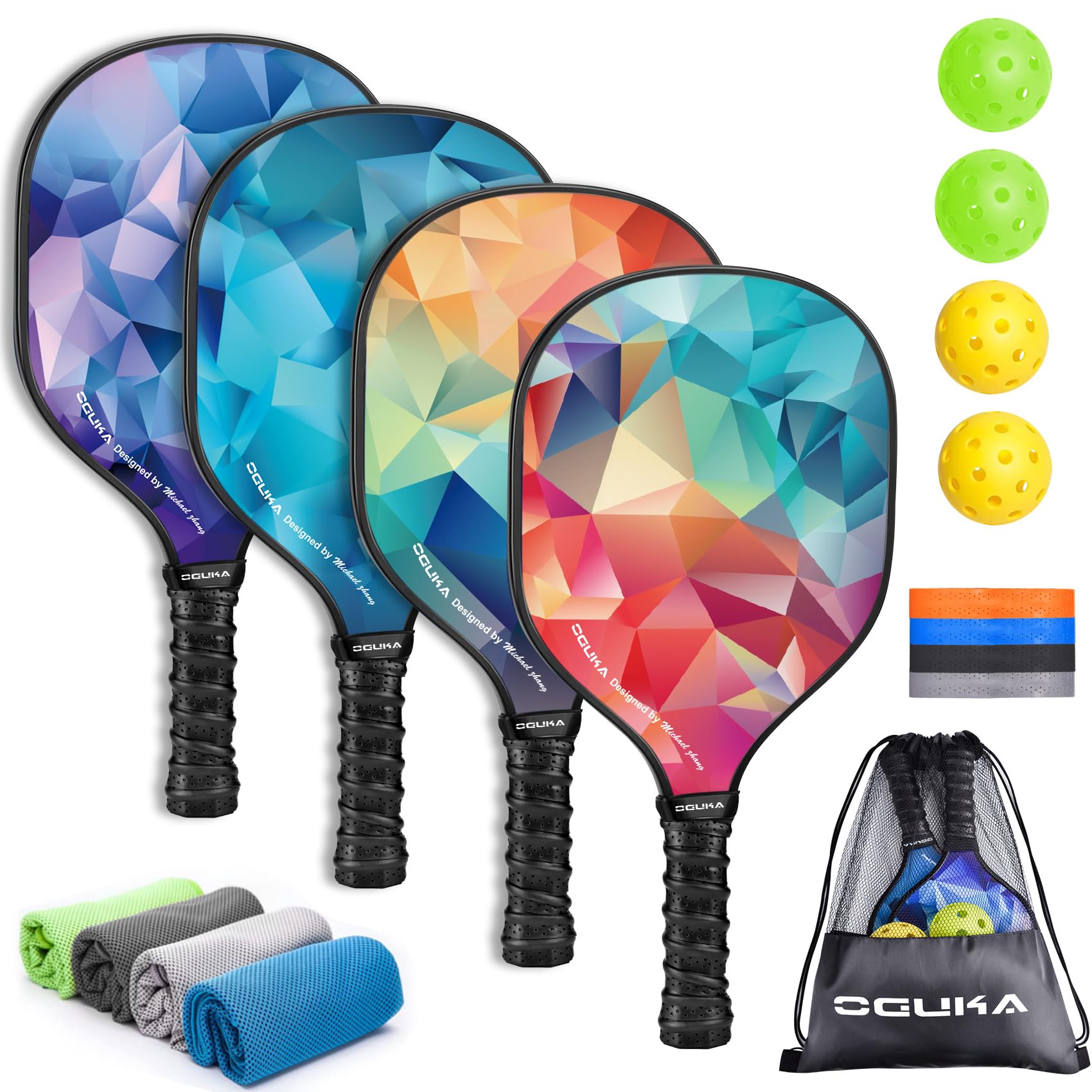 USAPA Approved Lightweight Pickleball Paddles Set for Beginners & Pros