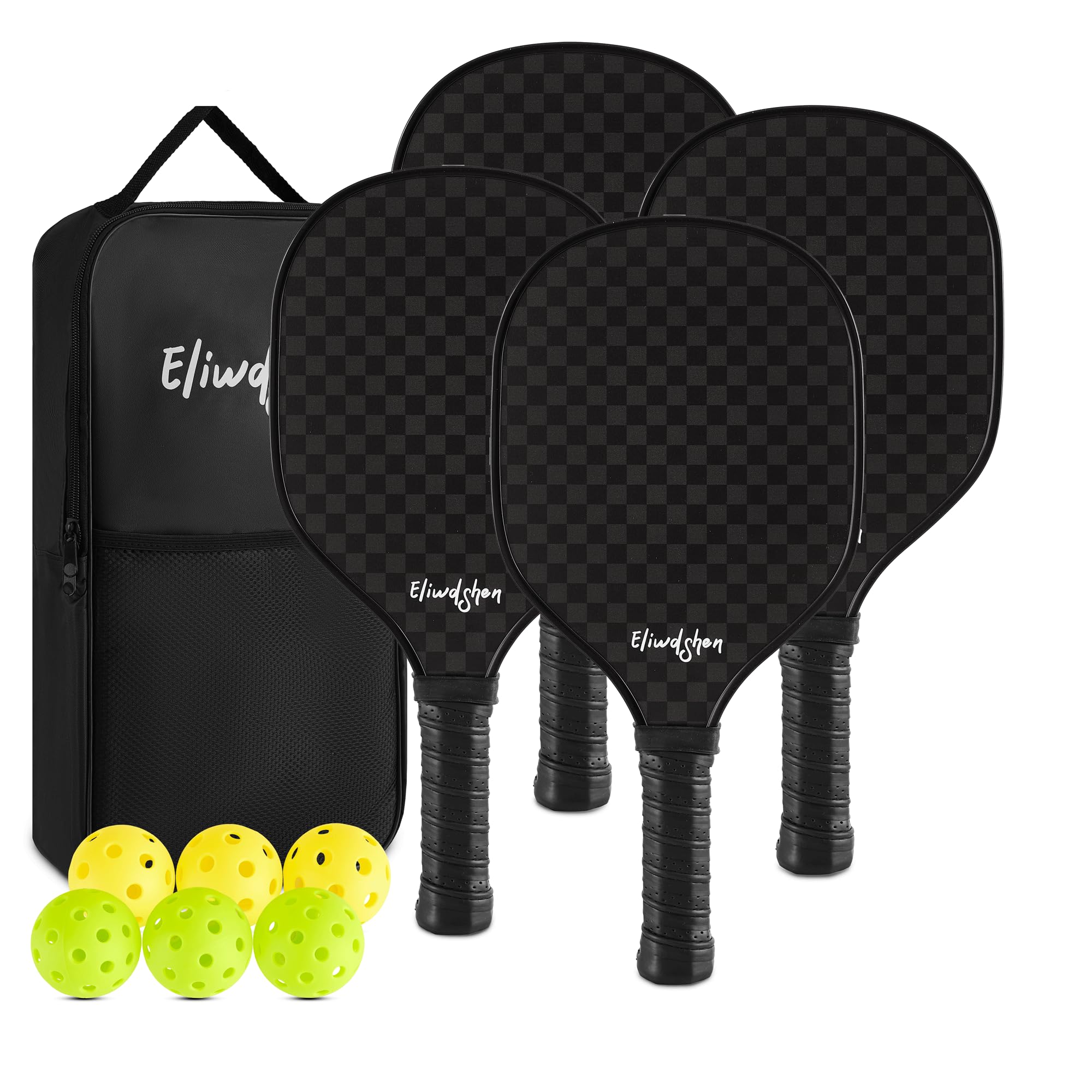 Carbon Fiber/3K Fibreglass/Wood Pickleball Paddles Set of 2 or 4 with Balls and Bag for Men, Women, and Children - USAP