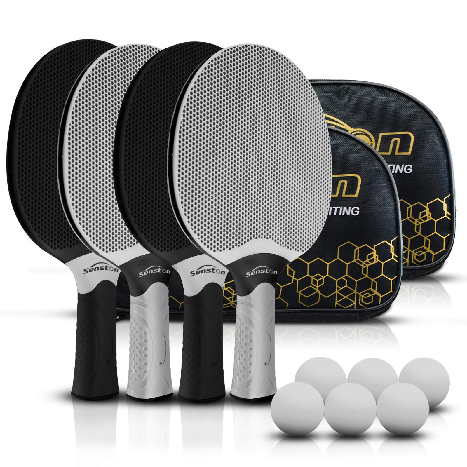 Senston Professional Table Tennis Rackets Set for 4 Players
| Composite Rubber Senston Table Tennis Paddles for Indoor